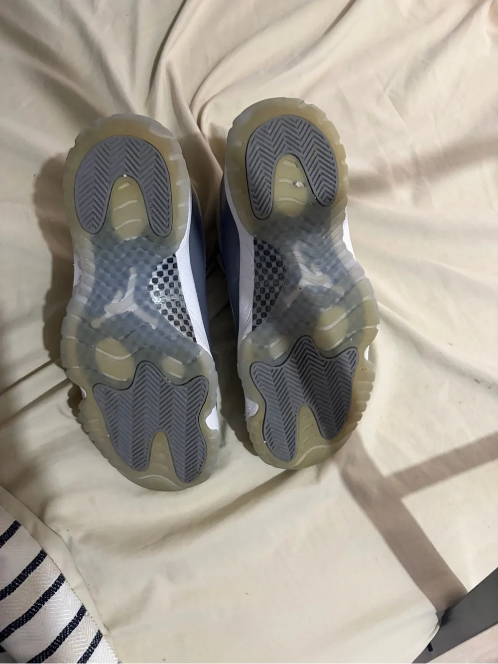 Jordan High-Top Sneakers — Gray & White